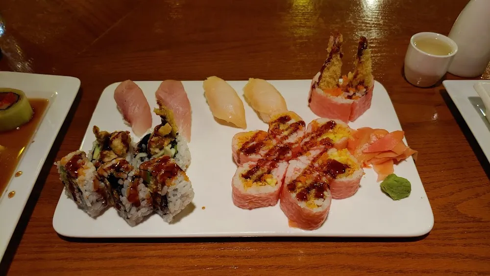 Spider Roll Sexy Girl Roll and Yellowtail and White Tuna Sushi